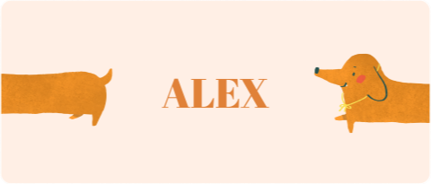 Étiquette de rentrée avec un teckel et des noms 70x30 mm