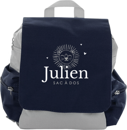 Sac à dos avec lion et prénom