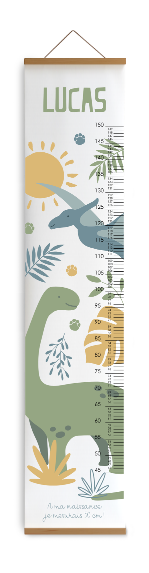 Toise avec des dinosaures et un grand soleil