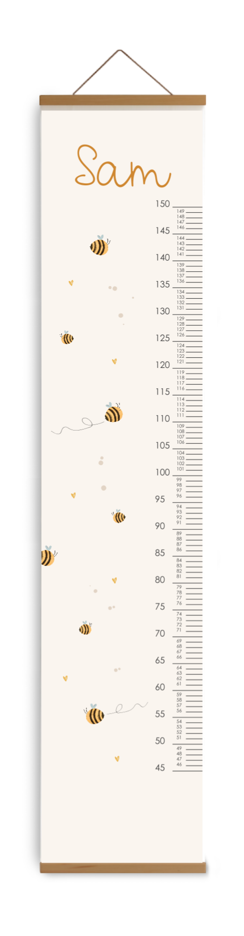 Toise avec des abeilles et des cœurs