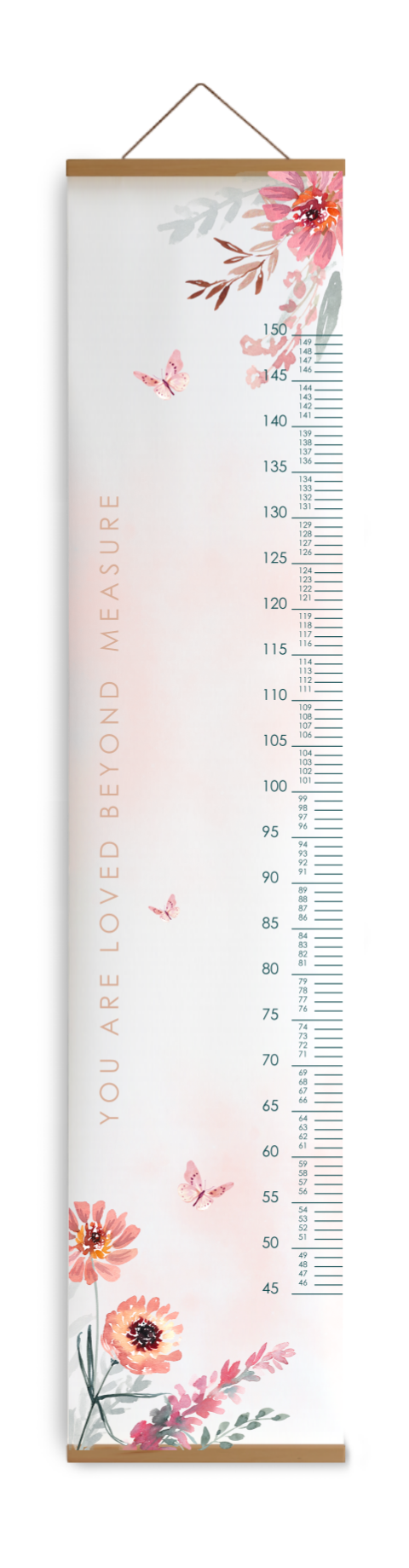 Toise avec de jolies fleurs en aquarelle