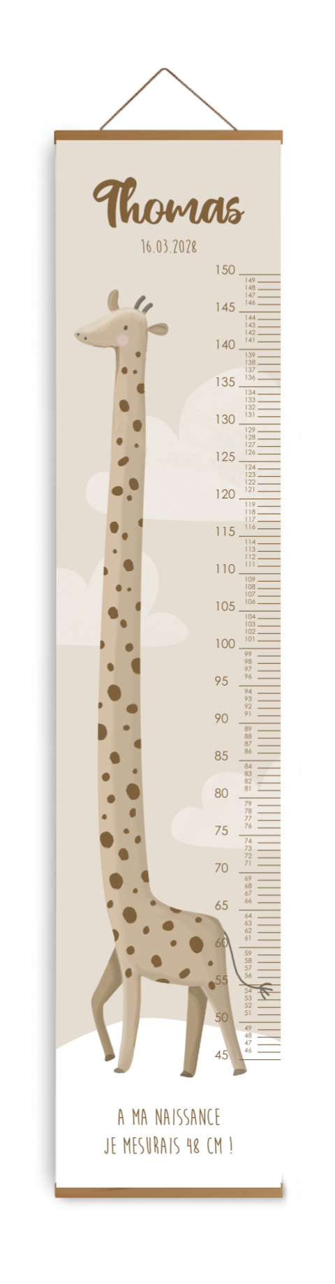 Toise avec illustration d'une girafe