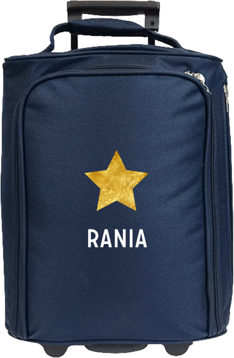 Valise à roulettes avec grande étoile et prénom