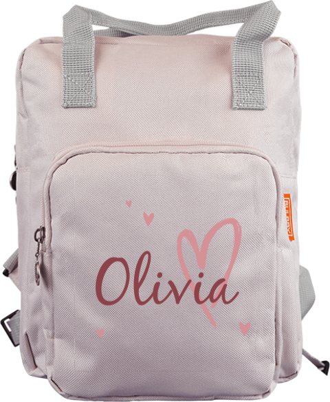 Sac à dos Classic avec prénom et coeurs