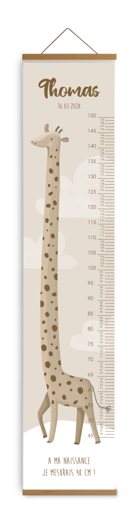 Toise avec illustration d'une girafe