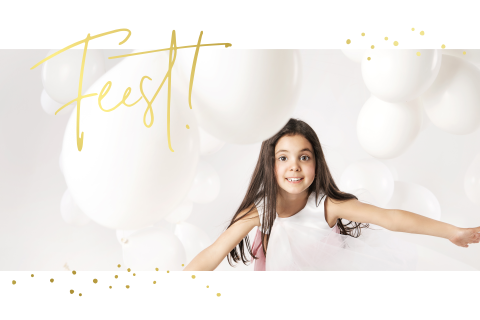 Feestelijke uitnodiging communie met confetti
