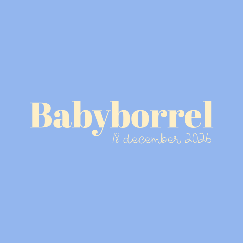 Minimalistisch babyborrelkaartje blauw en ivoor