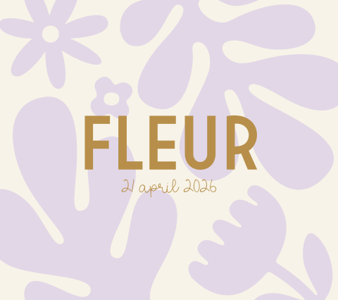 Geboortekaartje flower power met speelse bloemen