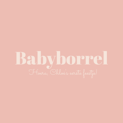 Minimalistisch babyborrelkaartje blush en beige