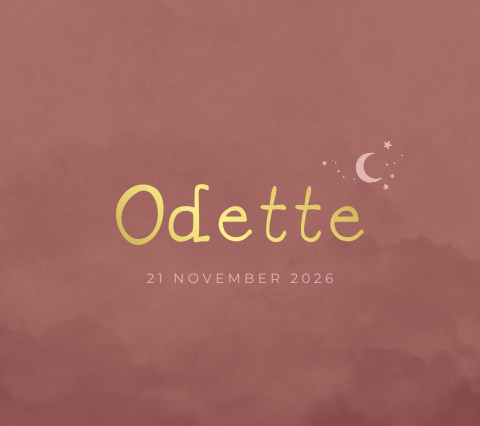 Geboortekaartje meisje maan en sterren