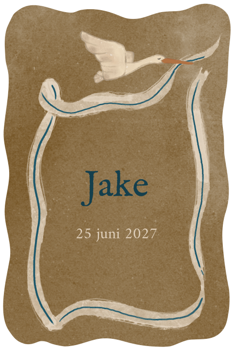 VINTAGE GEBOORTEKAARTJE OOIEVAAR LINT JONGEN
