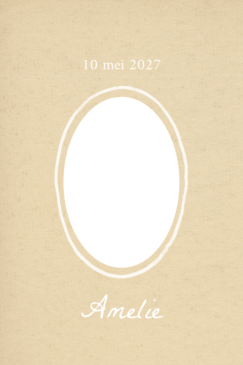 MEISJES GEBOORTEKAARTJE MET GEBOORTEBLOEM MEI MET DOORKIJK