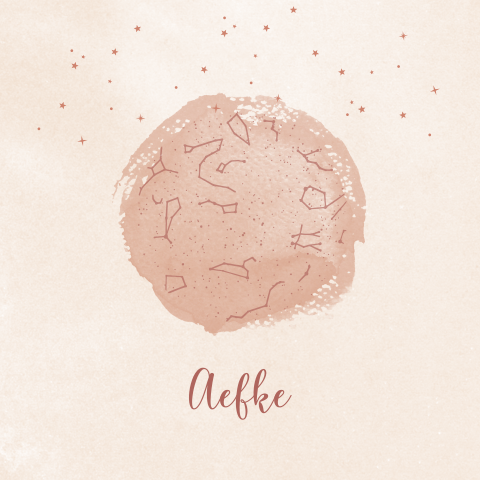 GEBOORTEKAARTJE MET AANPASBARE STERRENHEMEL VOOR EEN DOCHTER