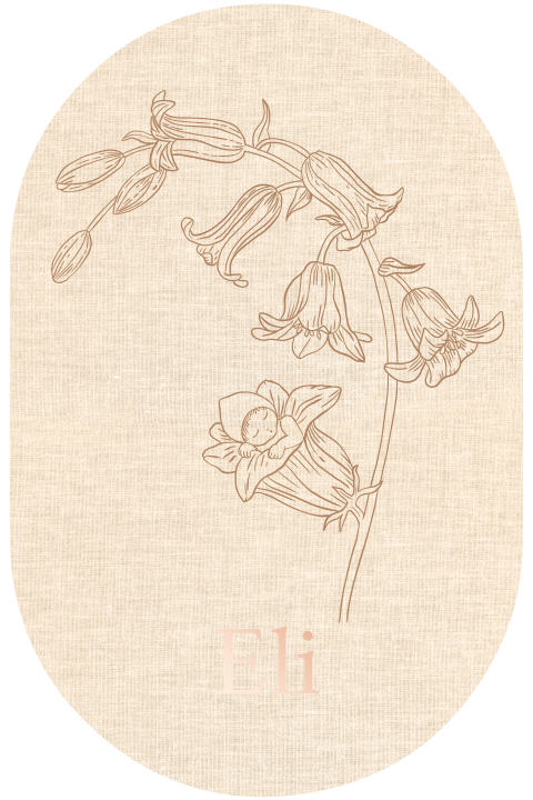 UNIEK GEBOORTEKAARTJE BLOEMEN MET KINDJE IN BLOEMKELK