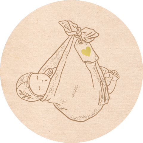 SLUITSTICKER BABY IN DOEK, VEL 25 STUKS