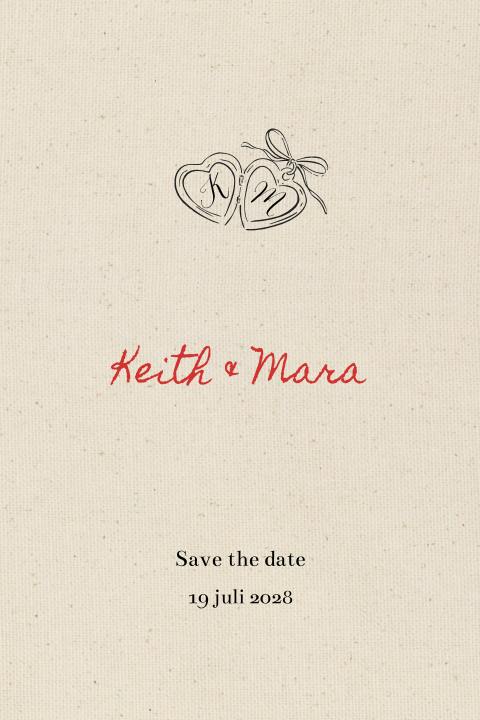 SAVE THE DATE VAN STOF MET HARTJES