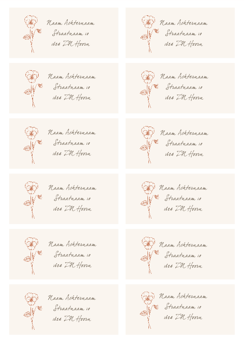 ADRESSTICKERS MET GEBOORTEBLOEM