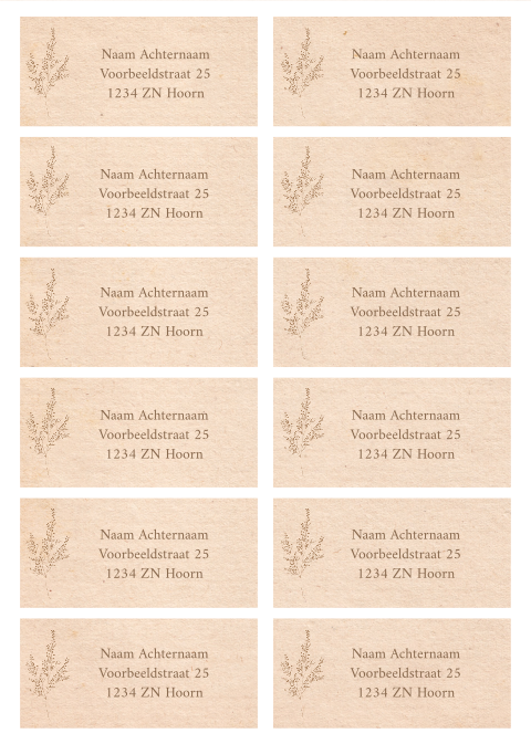 ADRESSTICKERS TAKJE OUDE ACHTERGROND
