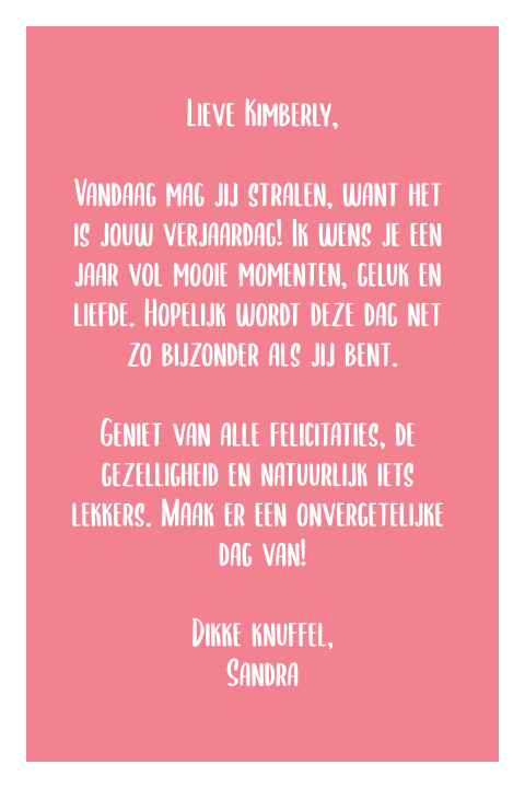 Minimalistisch wenskaartje effen kleur
