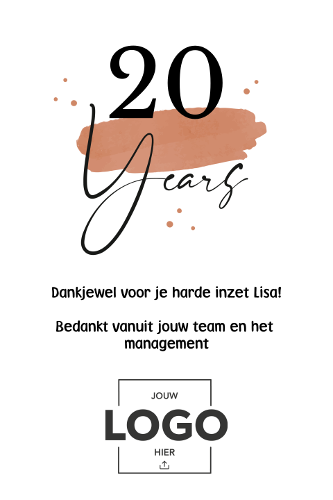 Wenskaart met logo en eigen tekst