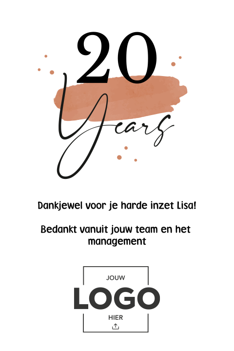 Wenskaart met logo en eigen tekst