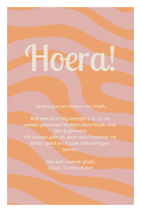 Colorblocking wenskaart wavy stijl