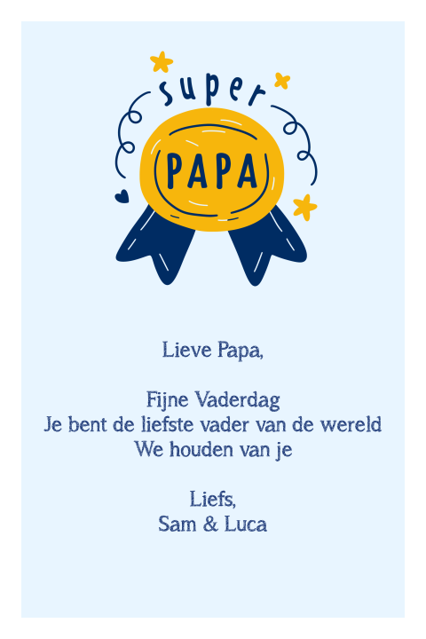 Wenskaart voor vaderdag met eigen tekst