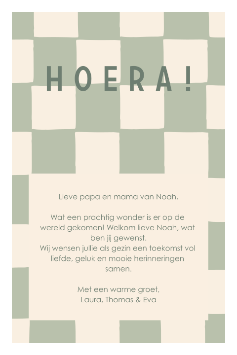 Hippe wenskaart met ruitjespatroon