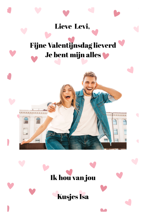 Wenskaart voor Valentijnsdag met foto