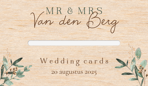 Enveloppendoos Mr & Mrs met takjes