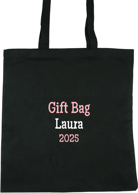 Katoenen tas met naam en tekst
