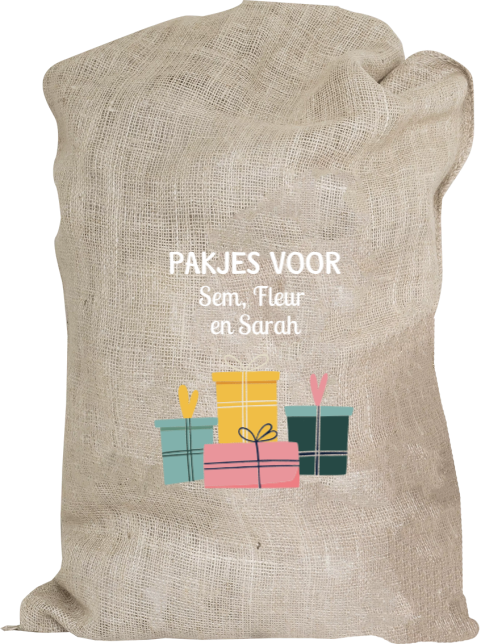 Jute Sinterklaaszak met naam