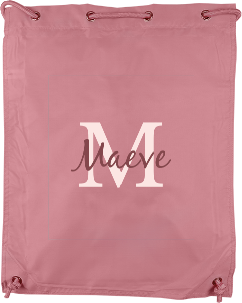 Gymtasje met naam en initiaal