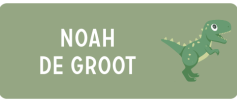Naamsticker medium met dino