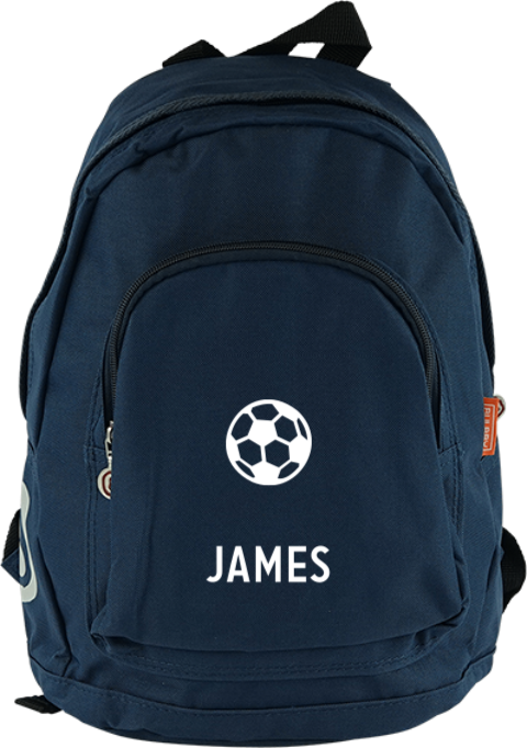 Junior rugzak met naam en voetbal