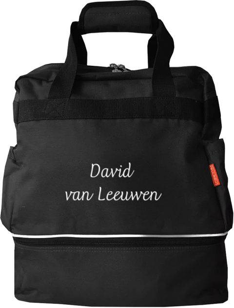 Voetbaltas met naam