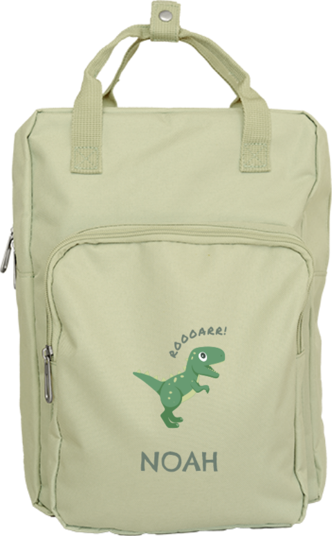 Rugzak classic met naam en dino