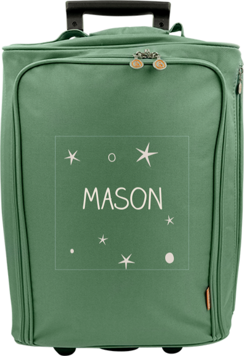 Kindertrolley met naam, sterren en cirkels