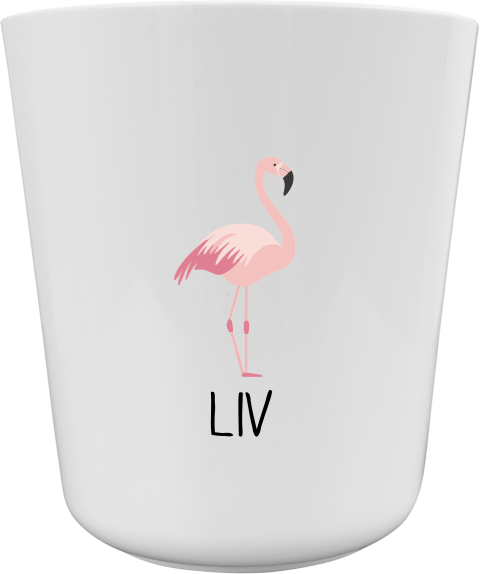 Kinderbeker met naam en flamingo