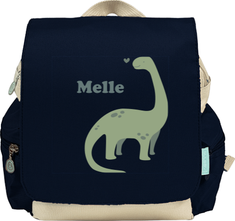 Rugzakje met naam en illustratie dino