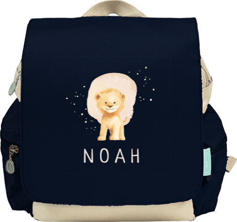 Rugzakje met naam en leeuwtje