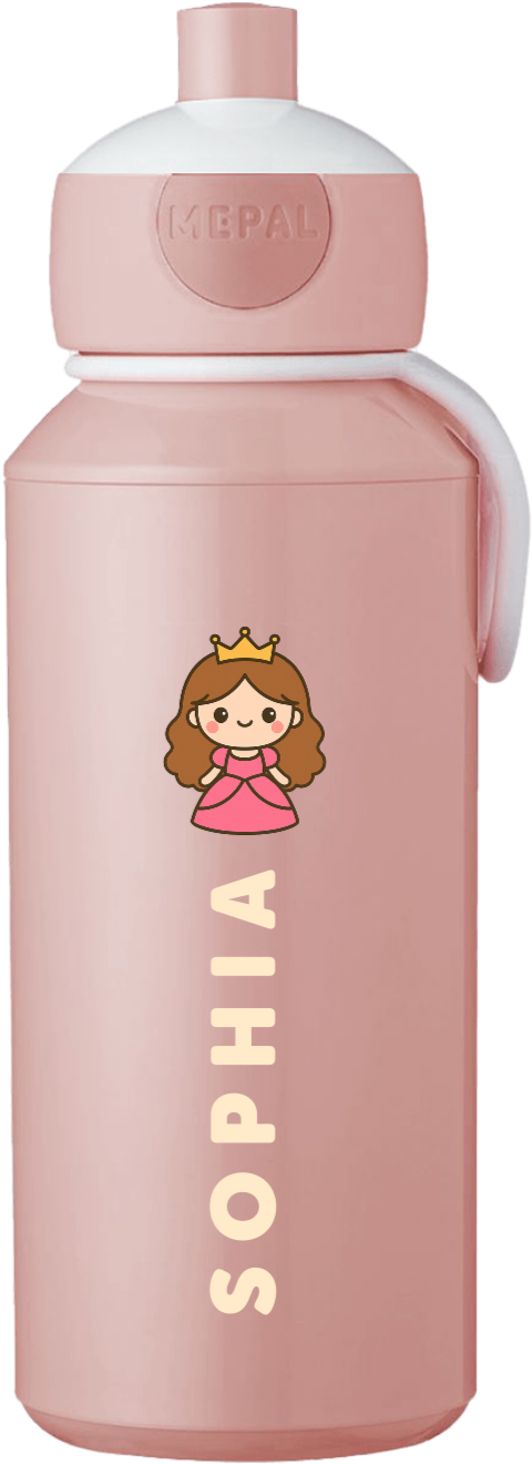 Mepal pop-up drinkfles Campus met naam en prinses