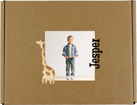 Cadeaudoos met foto, giraf en naam