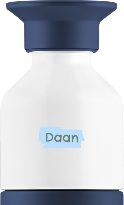 Dopper thermosfles met naam en penseelstreek