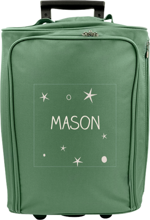 Kindertrolley met naam, sterren en cirkels