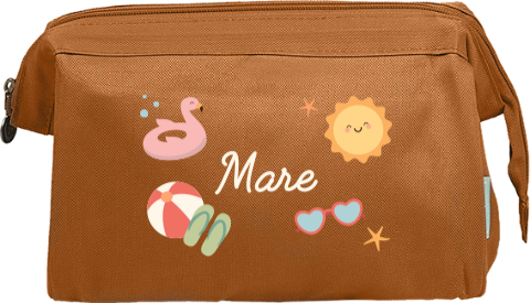 Toilettas met naam en zomers design