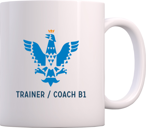 Mok met tekst en logo