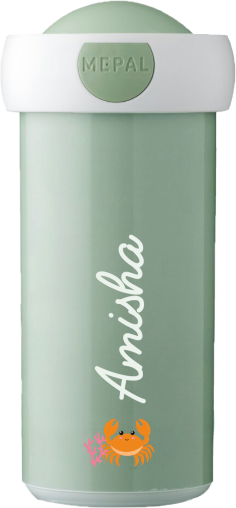 Mepal schoolbeker Campus met naam en krab