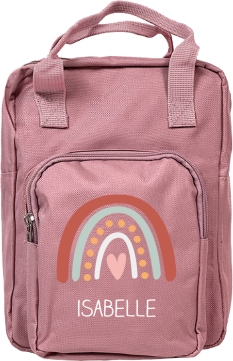 Rugzak classic met regenboog en naam