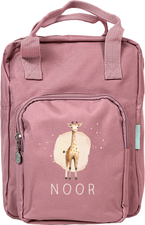 Rugzak classic met naam en giraf